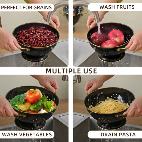 BeFare colanders side-by-side on counter showing size difference for portion flexibility benefit