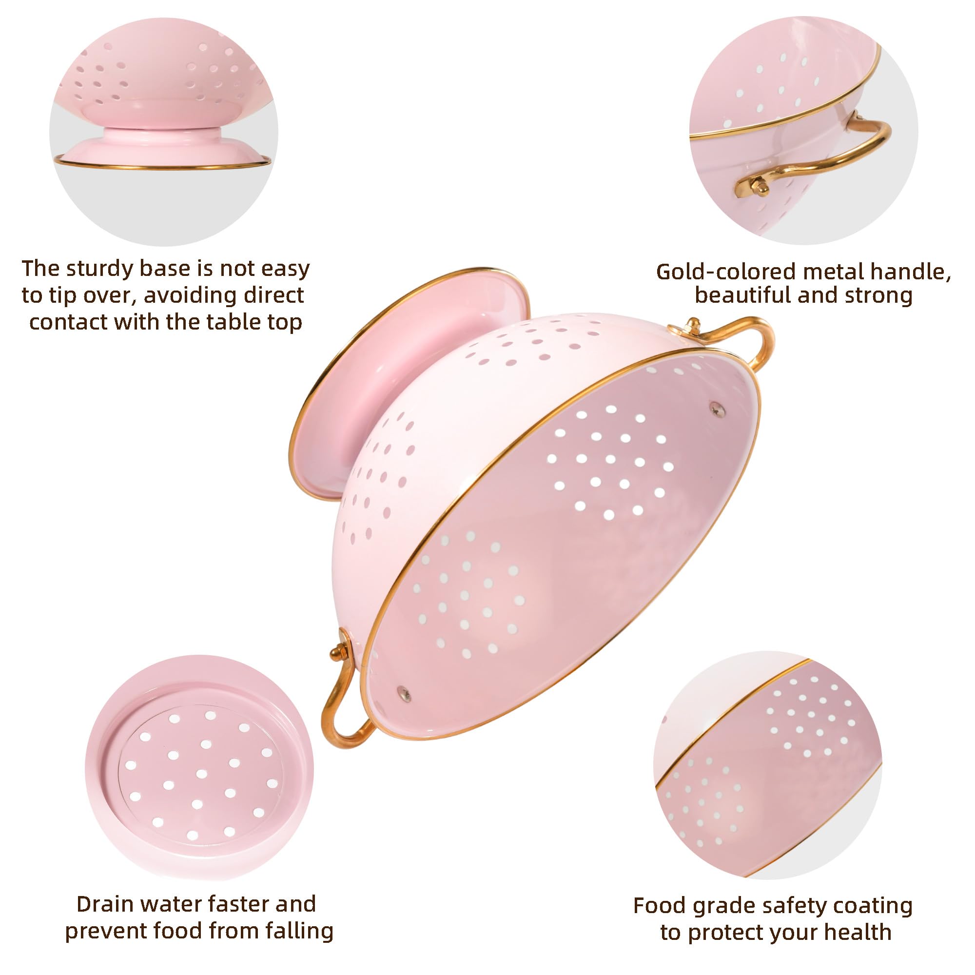 BeFare colander draining pasta showing fast water release and ease