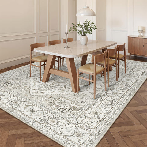 befbee under dining table showing stain-resistant, everyday use benefit