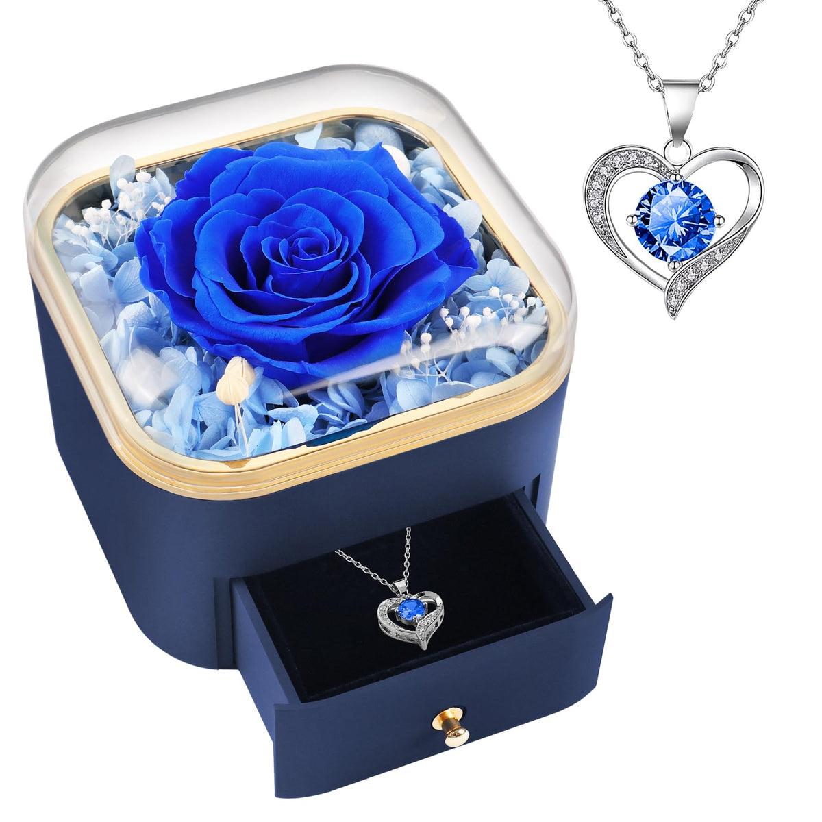 Beferr blue rose front packaging showing elegant gift presentation and lasting beauty