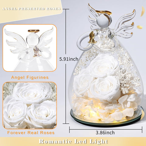 Beferr angel lit by LED at night creating warm mood lighting for romantic ambiance