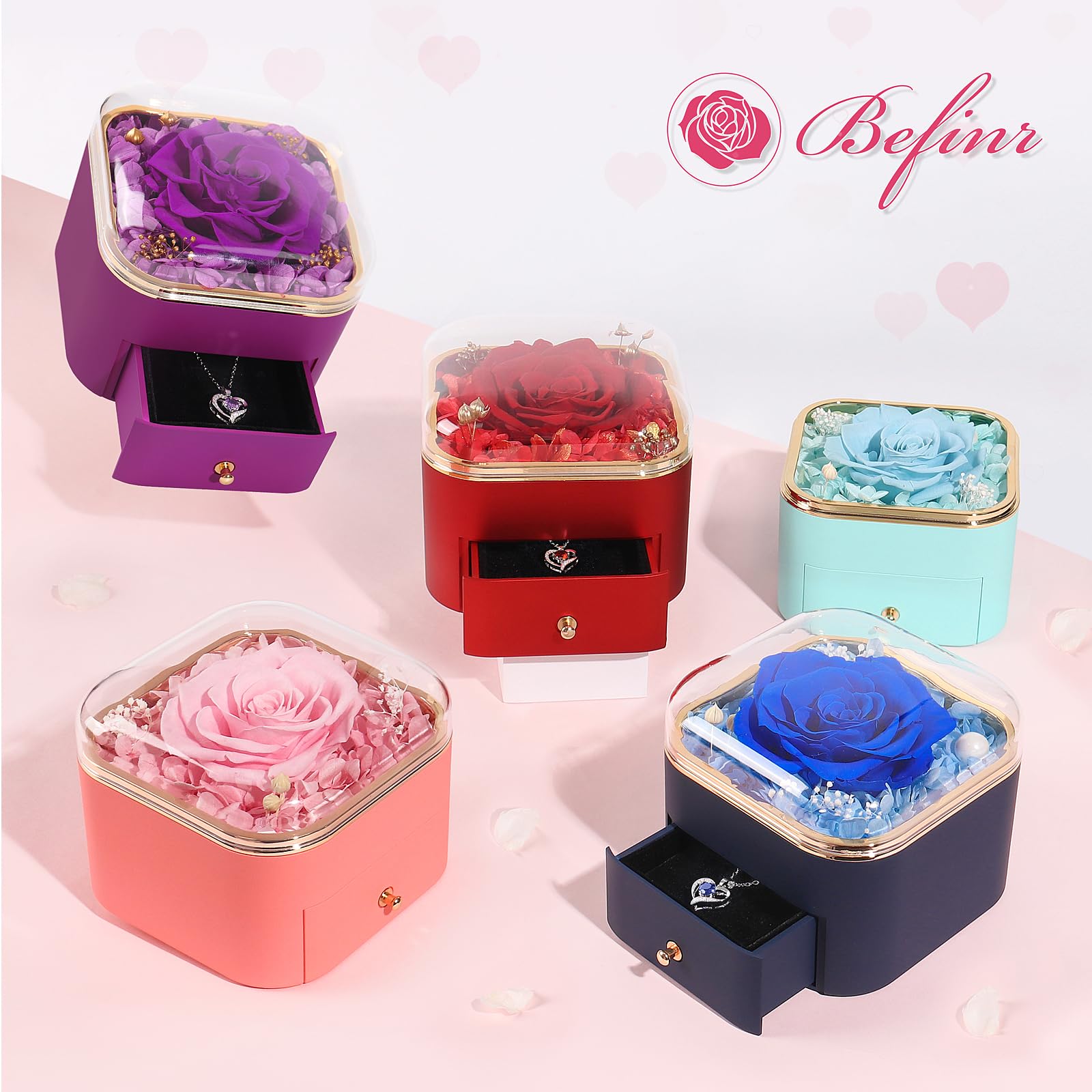Beferr necklace in jewelry storage illustrating safe keeping and everyday wearability