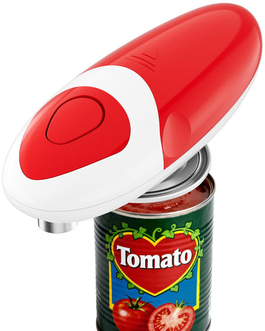 Befumly front view showing red electric can opener and easy button