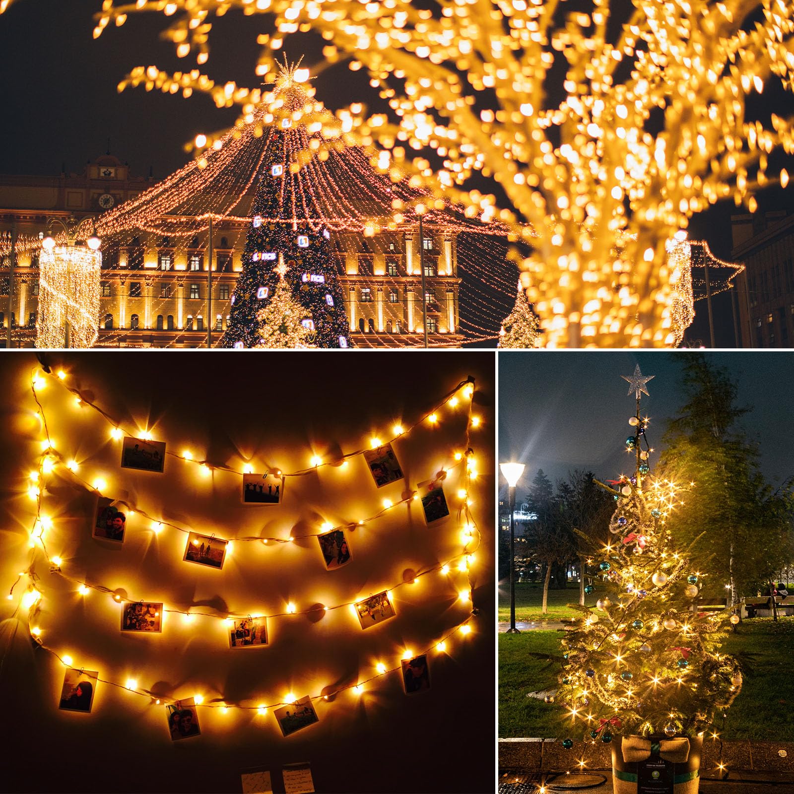 Beieverluck patio display at night showing layered warm lighting for events