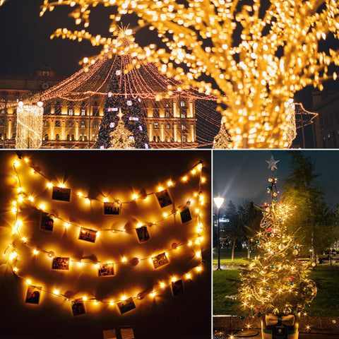 Beieverluck patio display at night showing layered warm lighting for events