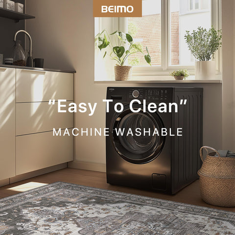 BEIMO rug in bedroom creating cozy, grounded atmosphere