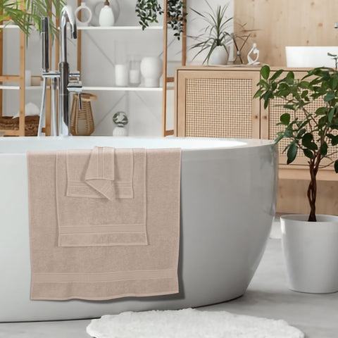 Belizzi Home bath towel wrapped on person demonstrating full coverage benefit