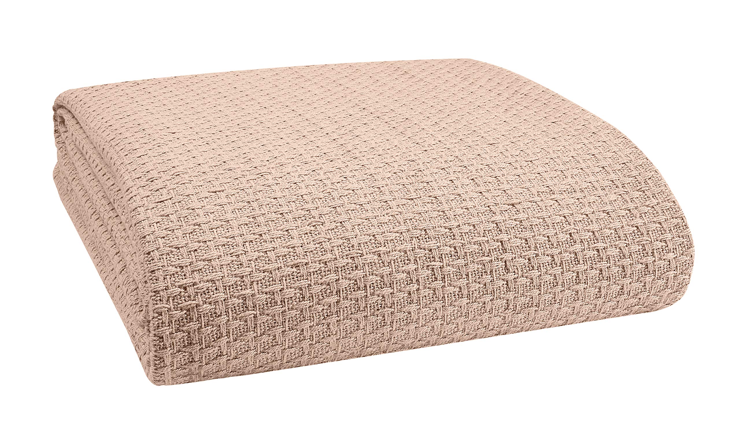 Belizzi Home beige blanket front flatlay shows full queen coverage and cozy appeal