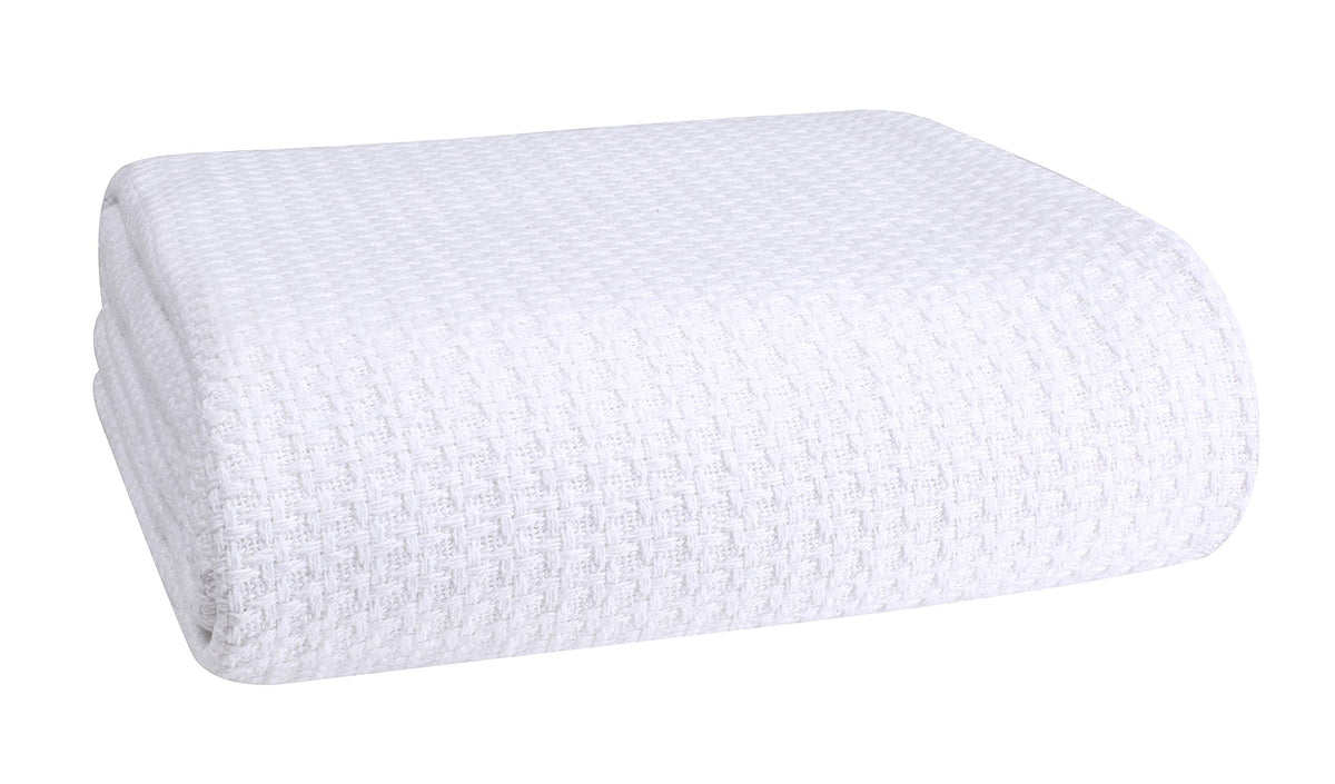 Belizzi Home front view of full queen cotton blanket showing clean folds and coverage