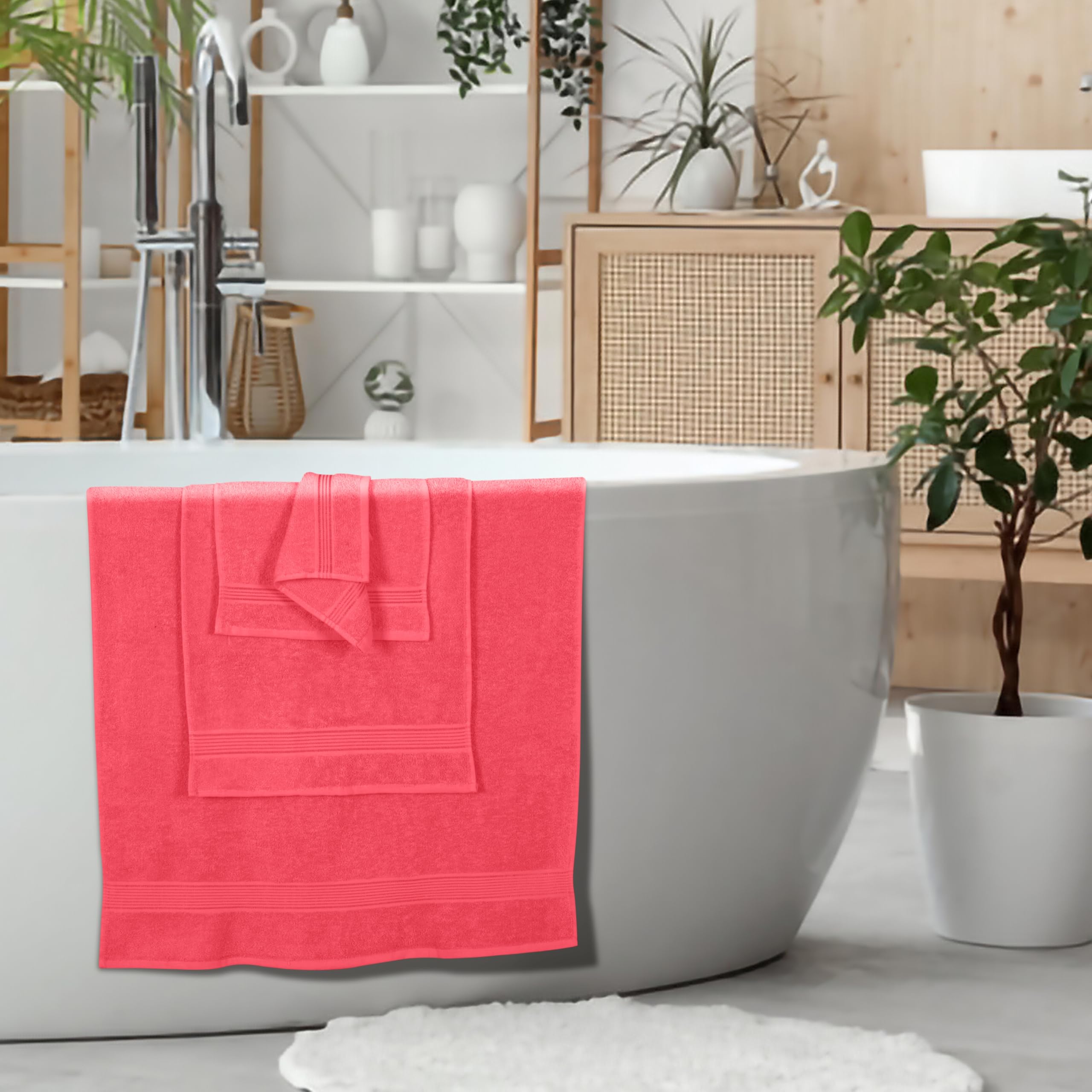 Belizzi Home washcloth on sink displaying size and gentle feel