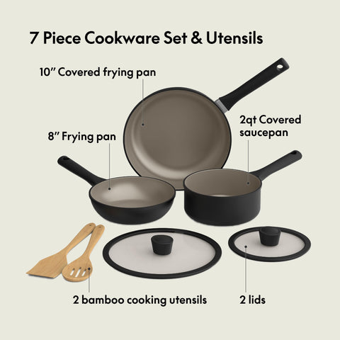 BELLA 10-inch covered pan side angle showing lid and handle comfort