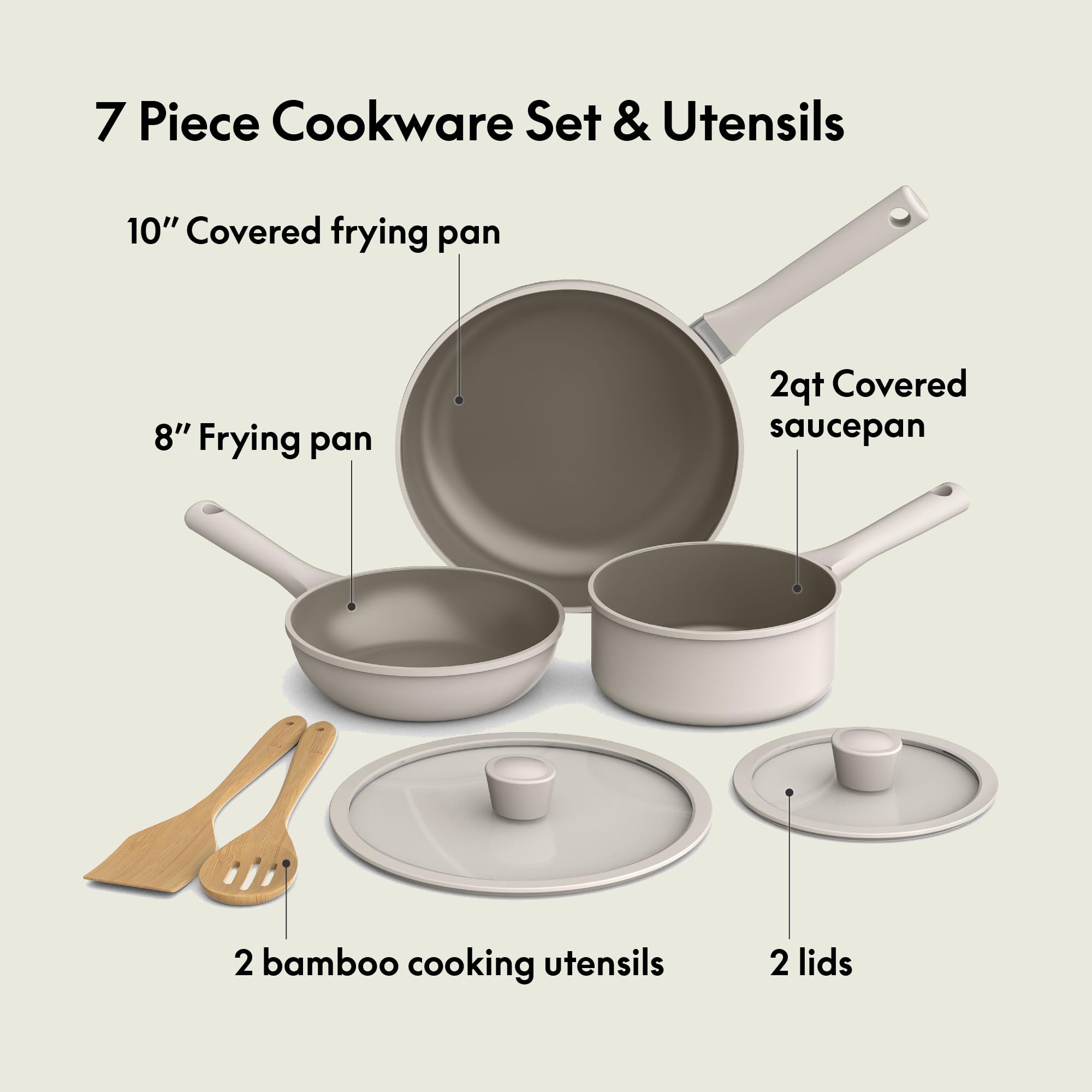 BELLA 8-inch frying pan profile showing nonstick interior for easy food release