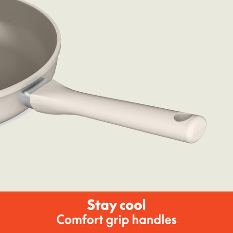 BELLA cool-touch handles close-up showing safe grip and comfortable handling