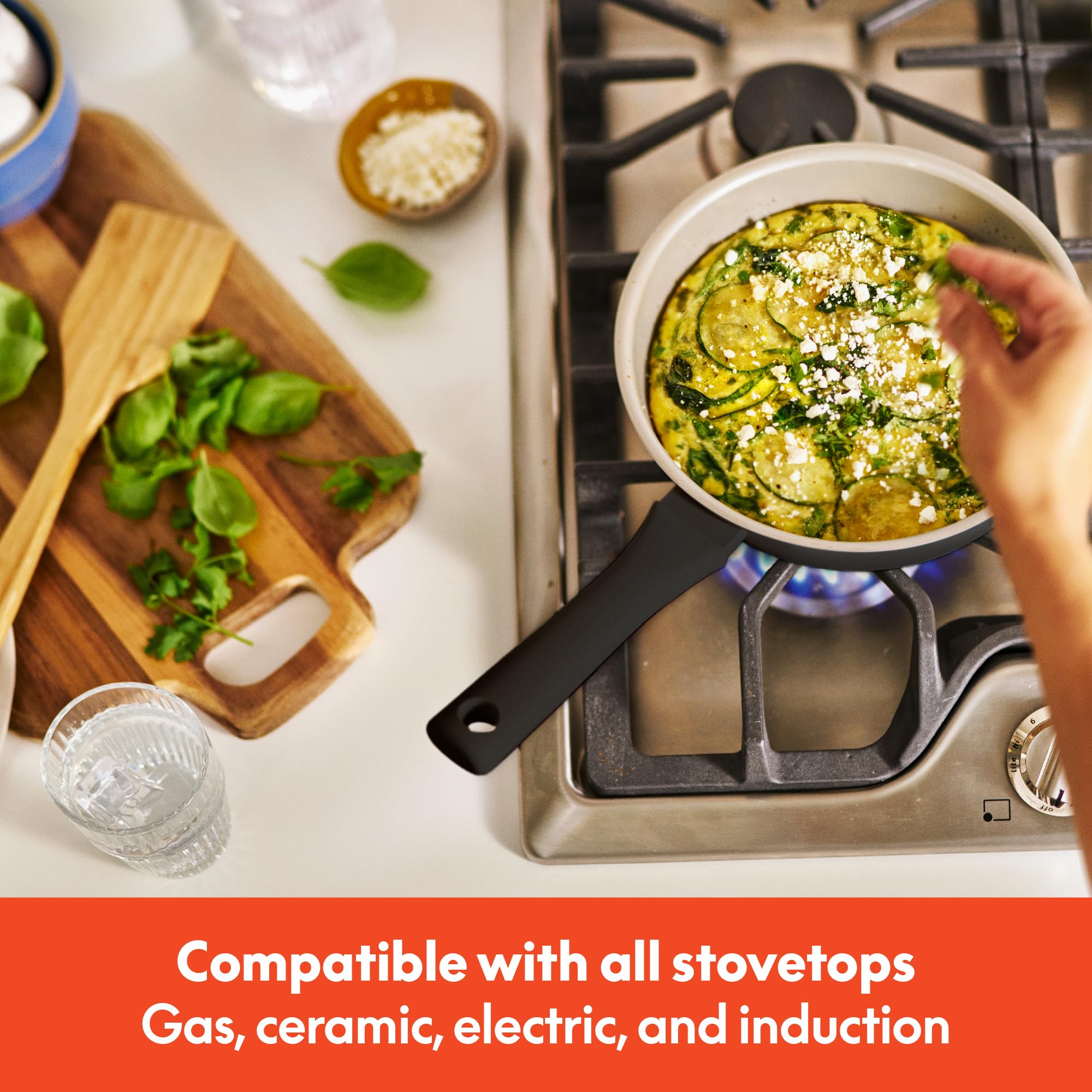 BELLA lifestyle kitchen scene with cooking showing stylish everyday performance