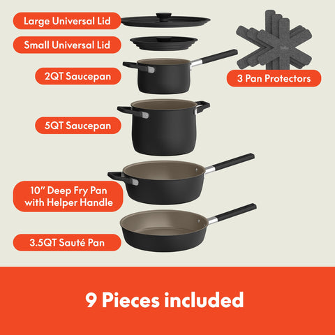 BELLA nested stack demonstrating space-saving design for small kitchens