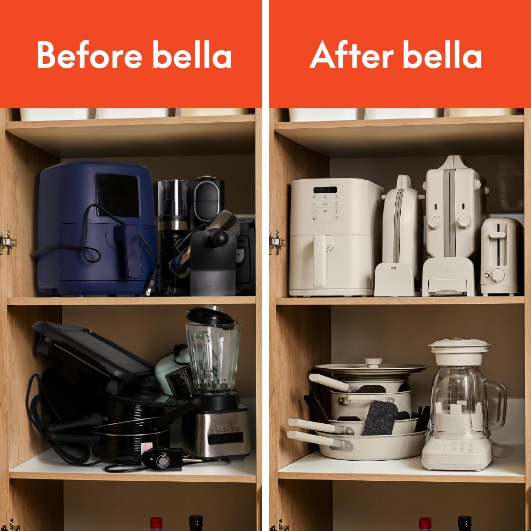 BELLA oatmilk set on kitchen table shows compact stylish kitchen benefit