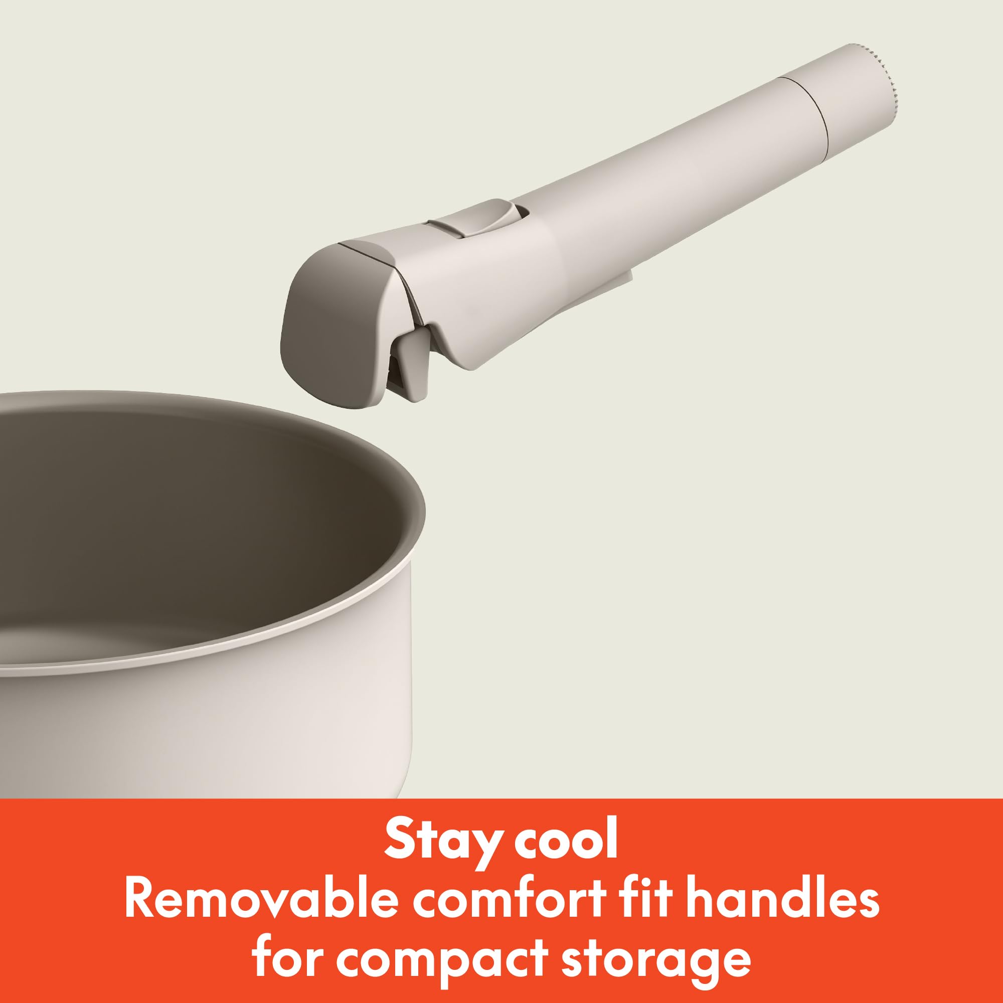 BELLA 2qt saucepan with storage lid showing convenient storage and serving benefit