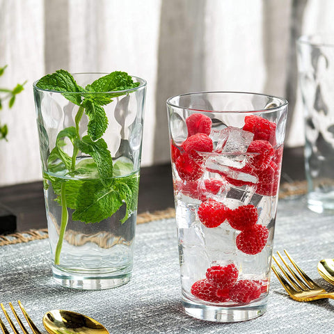 Bella Vino juice glass beside common items to show true size