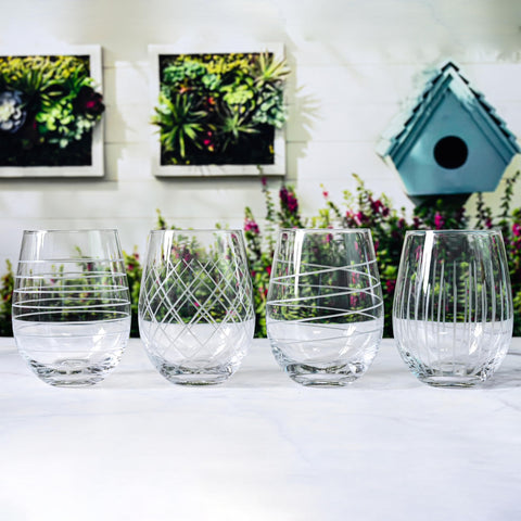 Bella Vino glasses on a picnic blanket illustrating outdoor durability