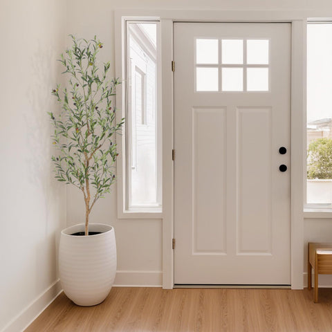 bellacat in living room styling showing how tree enhances ambiance and space