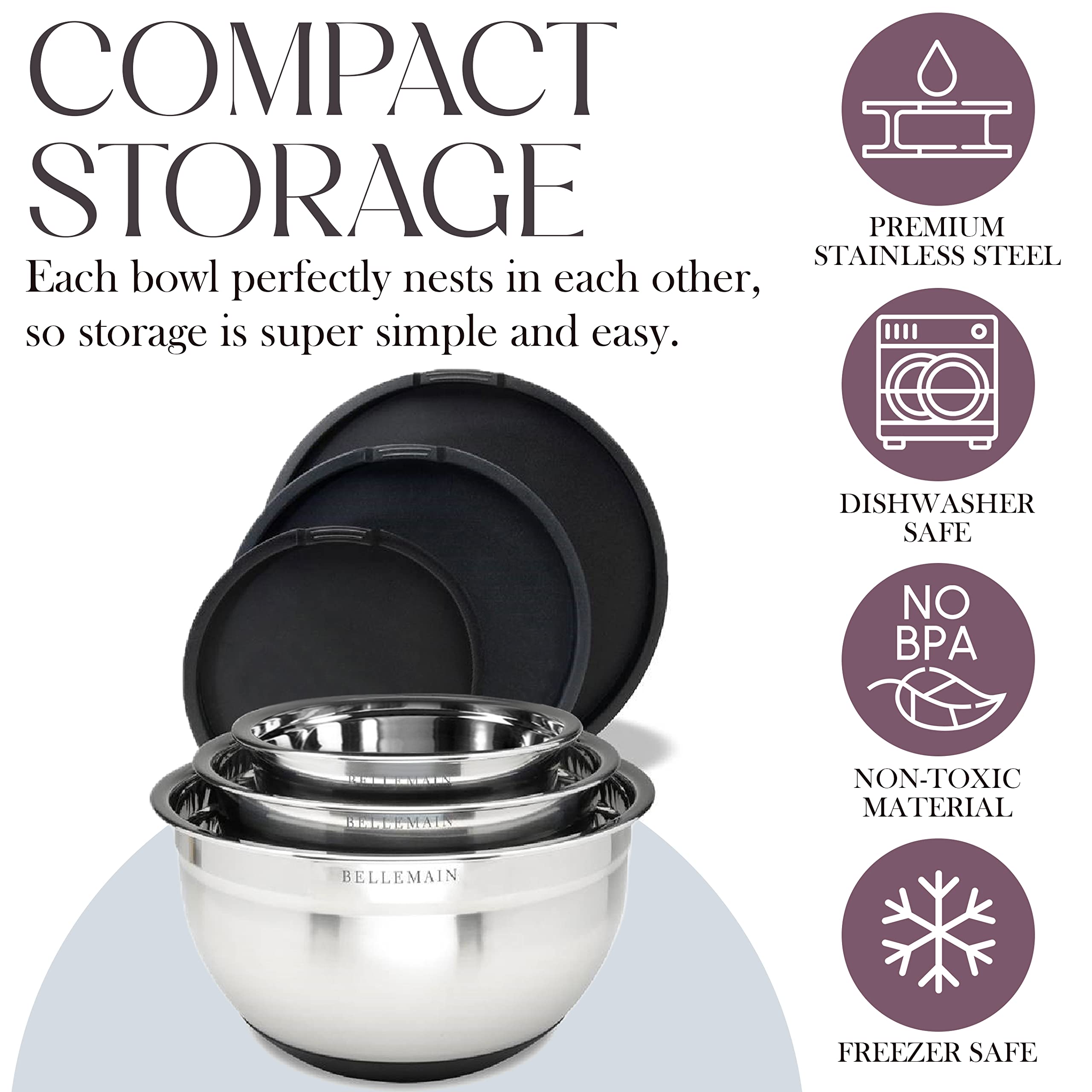Bellemain nested bowls saving cabinet space and making storage organized