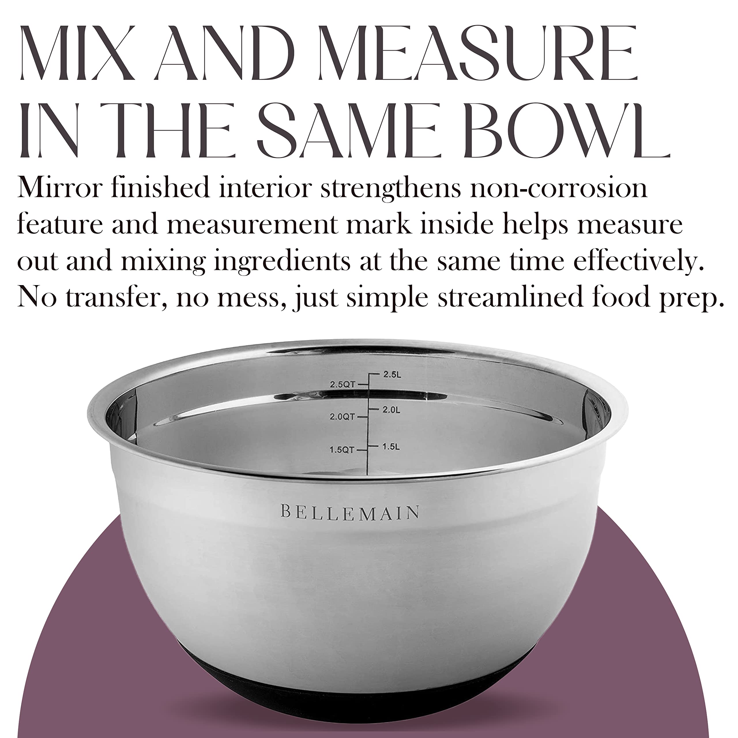 Bellemain lidded bowls stacked in refrigerator for compact fresh storage