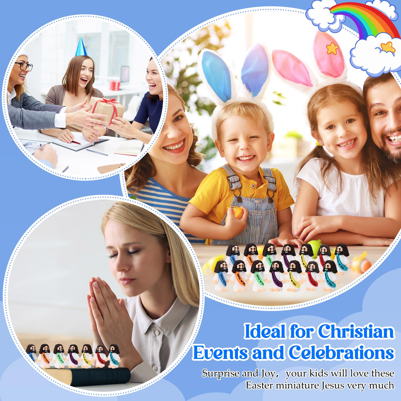 Bememo figures arranged as classroom rewards displaying thoughtful, faith-based incentives