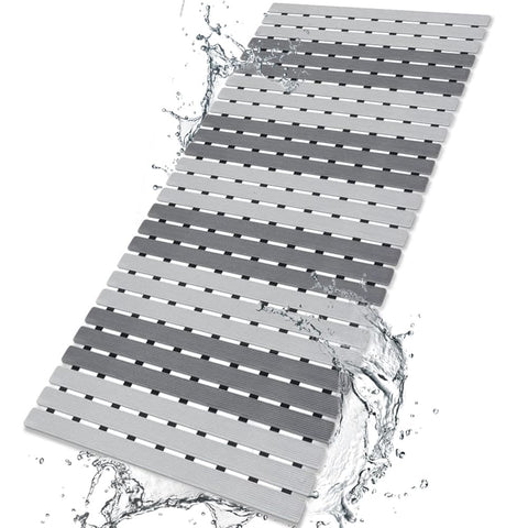BEMISO front view of full bathtub mat showing coverage and neutral color