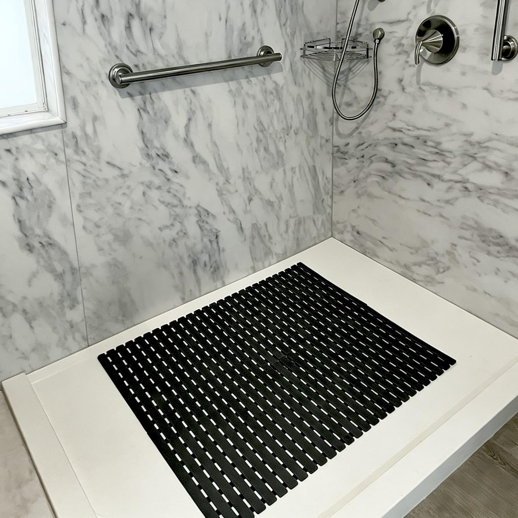 BEMISO installed in bathtub showing safer, non-slip bathing surface