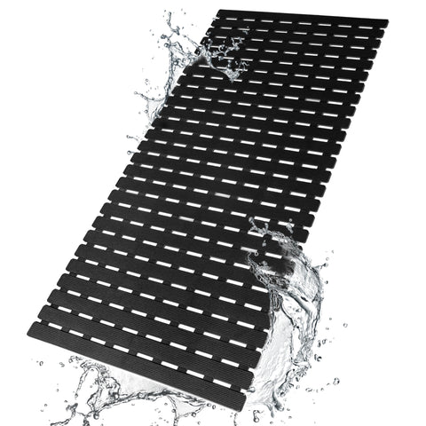 BEMISO mat front view showing design and neutral color for coordinated decor