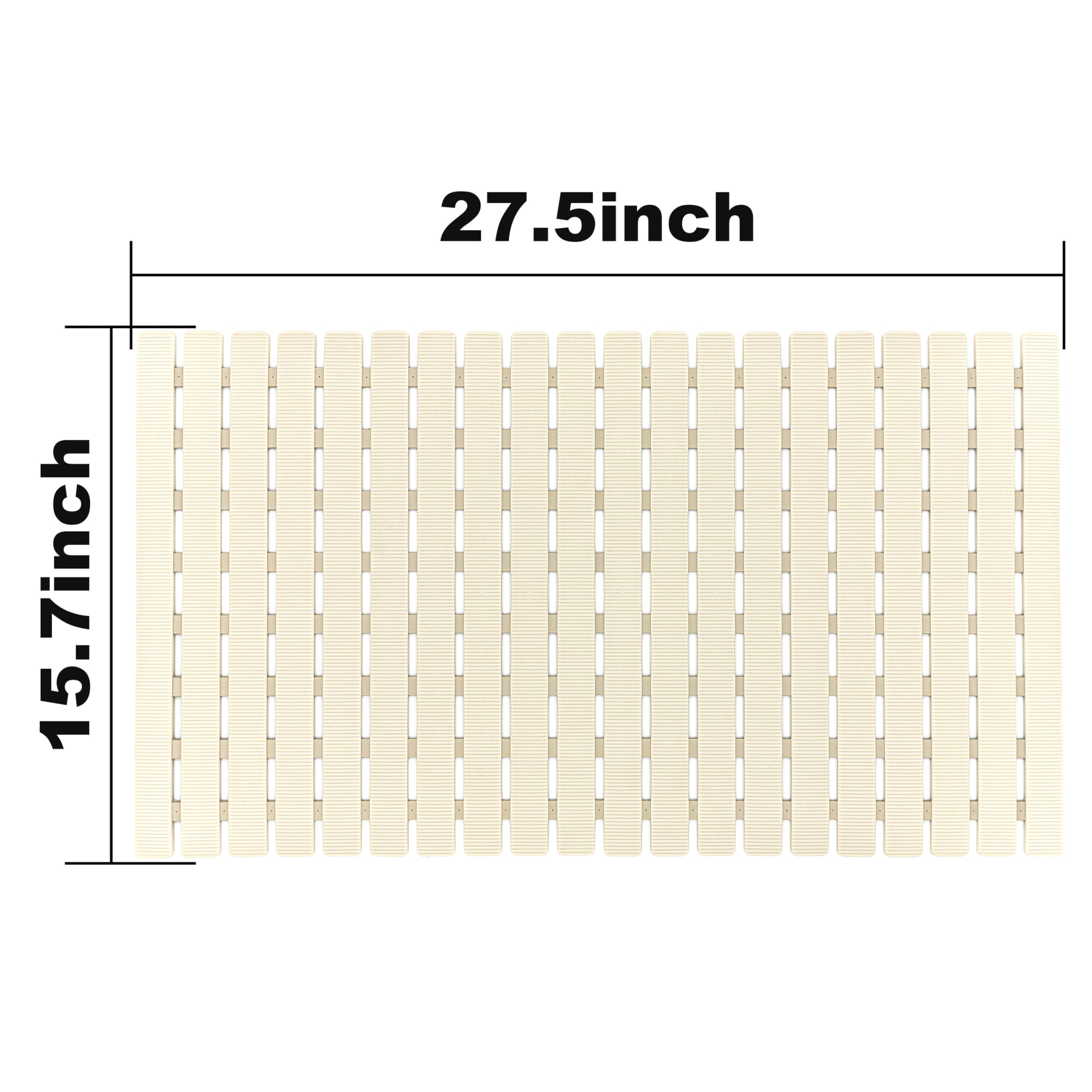 BEMISO mat beside ruler showing 27.5 x 15.7 inch scale