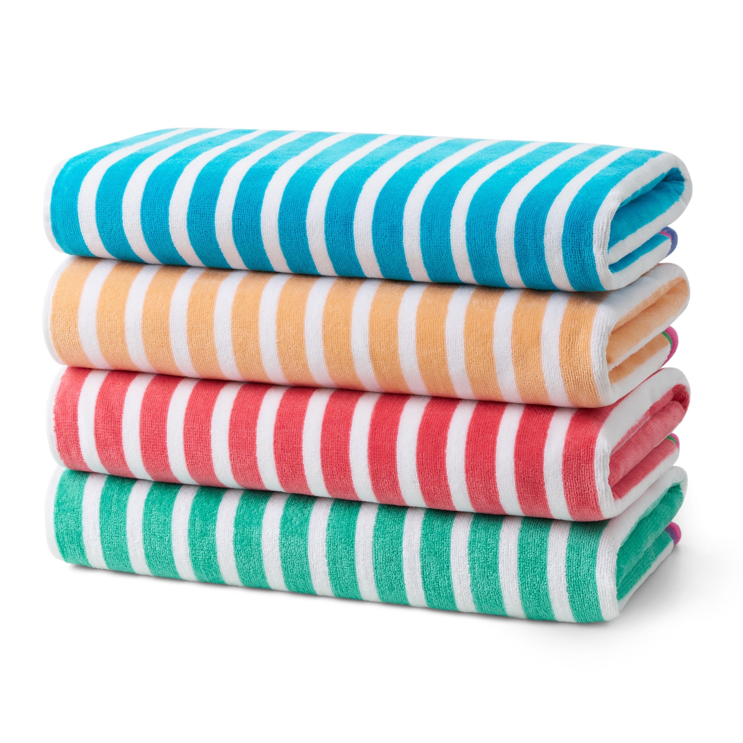 BEN KAUFMAN SALES CO front folded towel showing colorful stripes and plush look