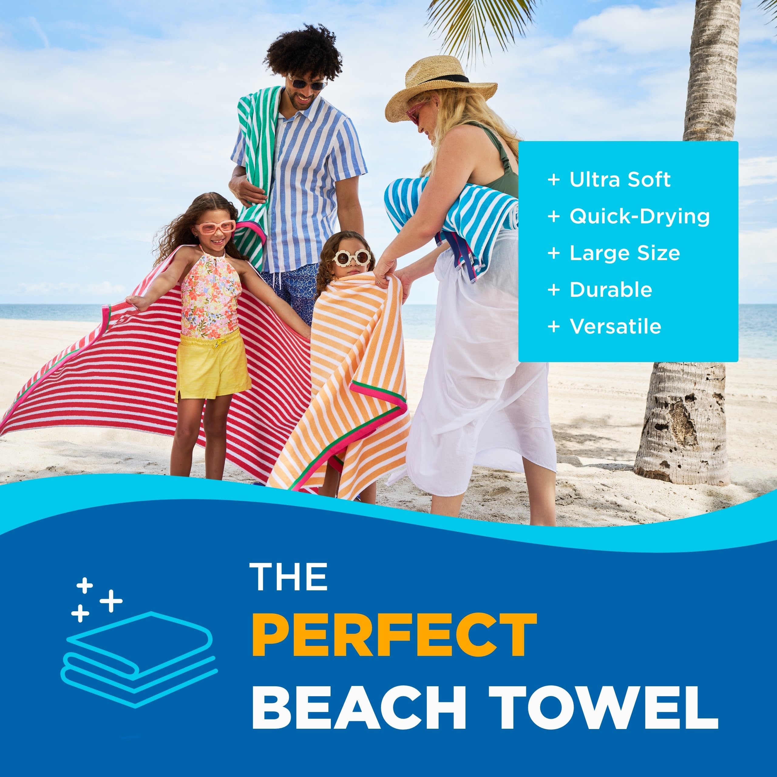 BEN KAUFMAN SALES CO full spread 30x60 towel on sand for easy coverage