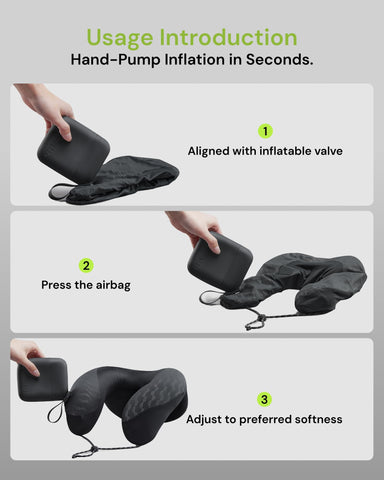 BENEUNDER lifestyle on airplane seat demonstrating 360-degree head support benefit