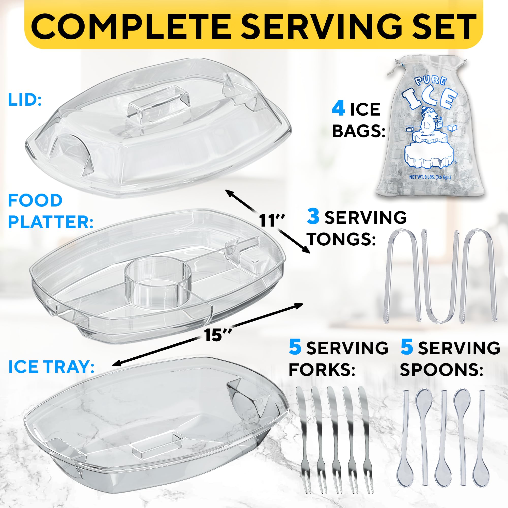 Benicci top tier with dip holder displaying organized serving and condiment space
