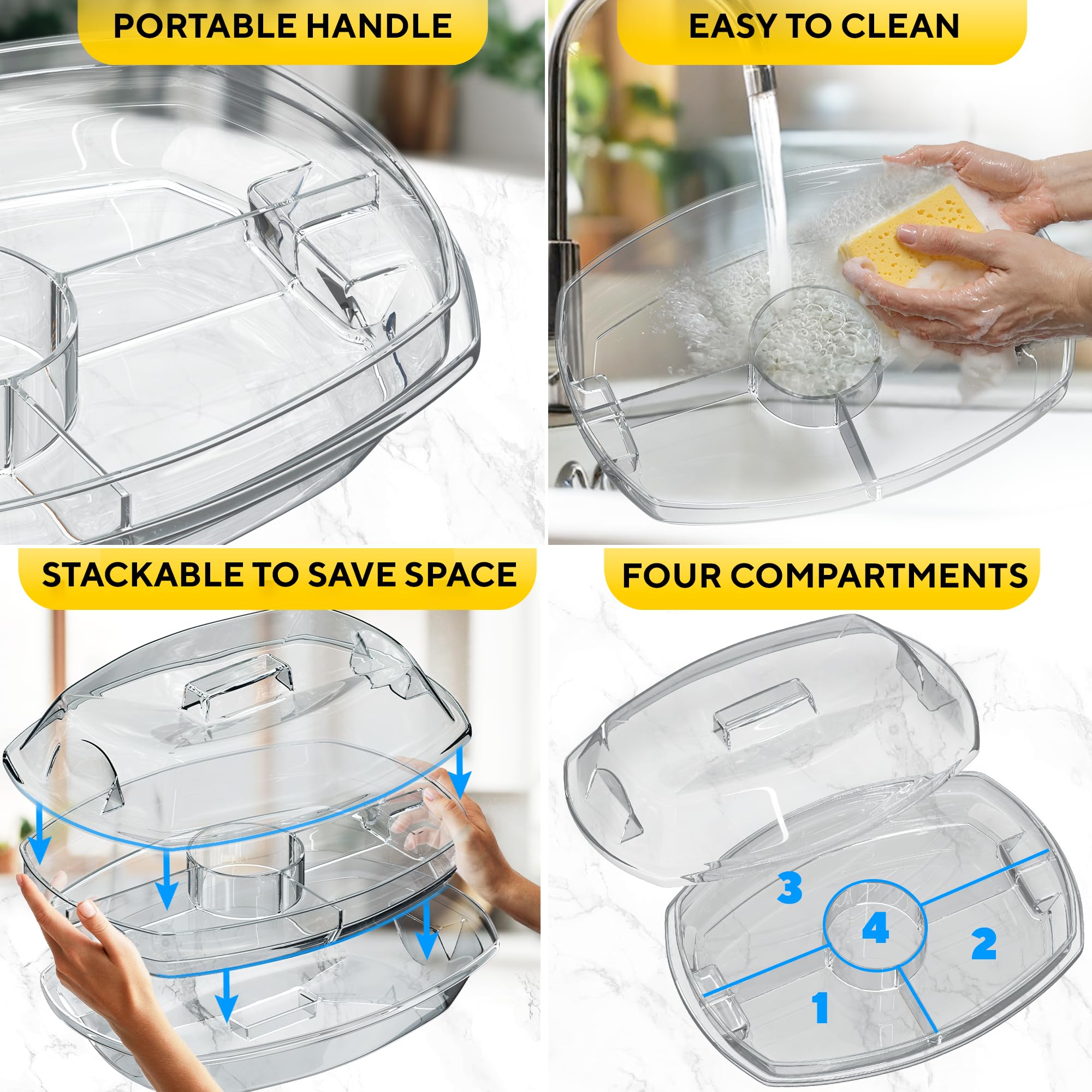 Benicci tray in use at outdoor party keeping fruit and shrimp chilled and presentable
