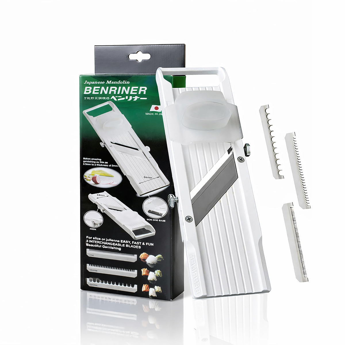 Benriner front view showing authentic retail packaging and clear product labeling benefit