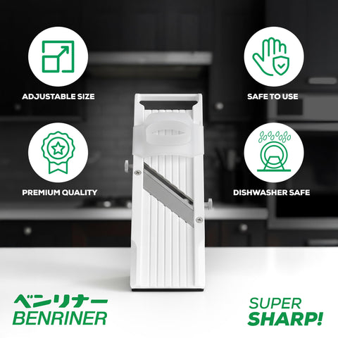 Benriner safety guard detail protecting fingers while holding smaller pieces