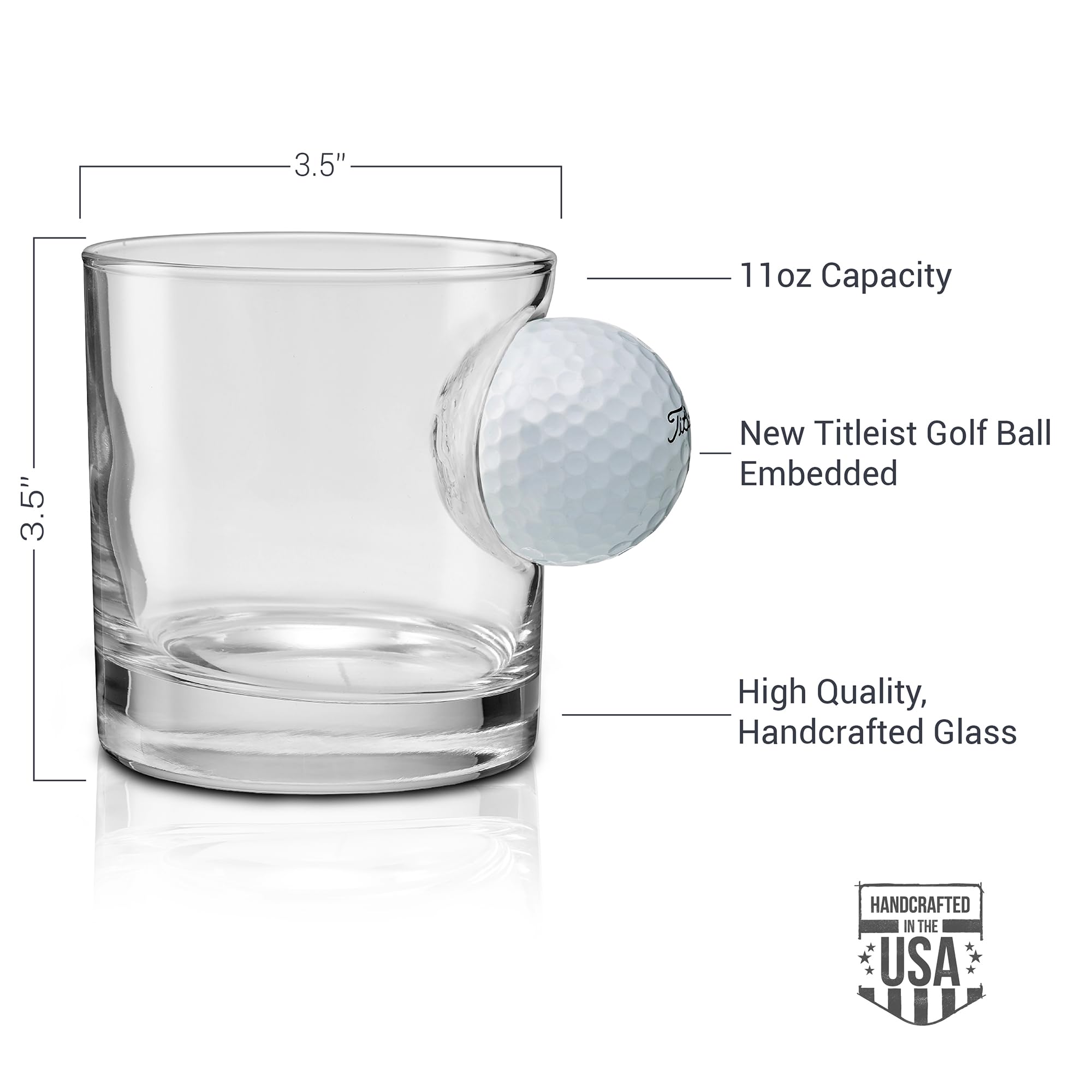 BenShot glass held by hand demonstrating size and substantial weight