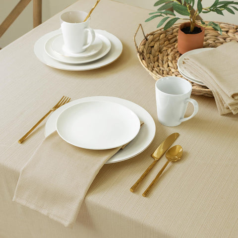Benson Mills draped over rectangular table demonstrating generous drop