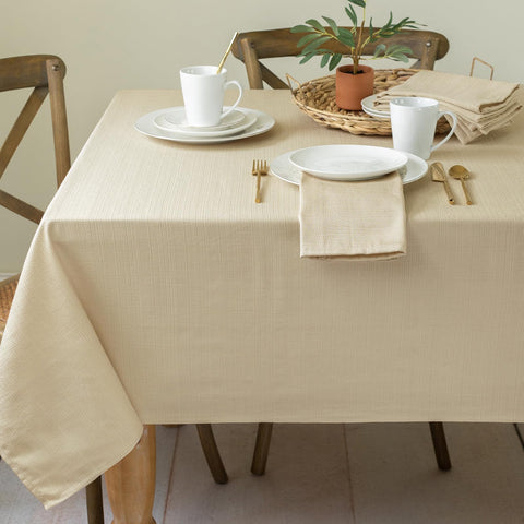 Benson Mills front view showing full 60 by 140 inch tablecloth for clean presentation