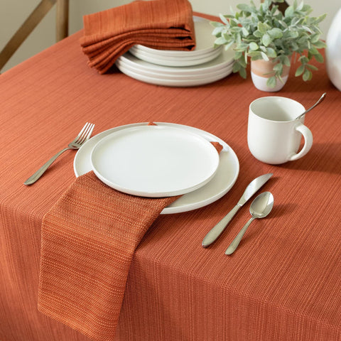 Benson Mills table setting on cloth highlighting coordinated place settings and benefit