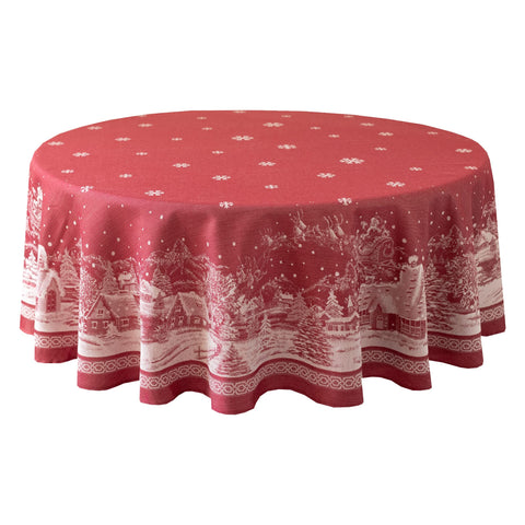 Benson Mills folded tablecloth ready for storage showing wrinkle resistance benefit