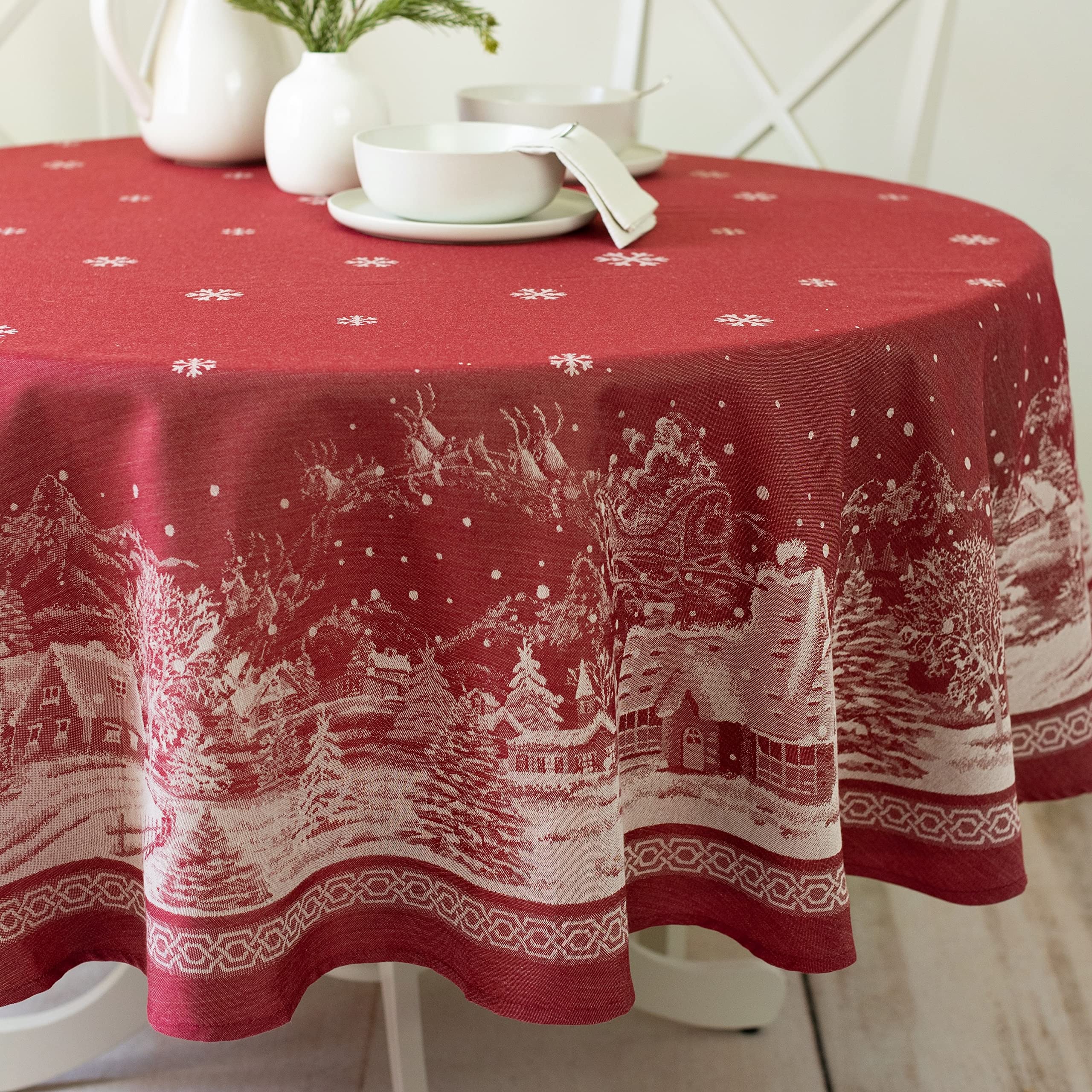 Benson Mills detail of place setting on cloth showing refined pattern and protection