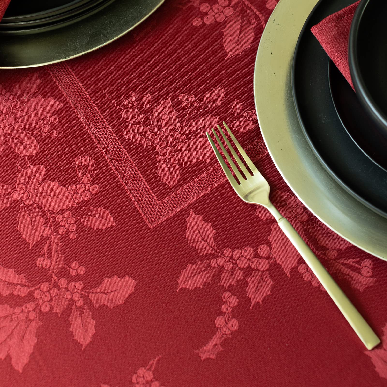 Benson Mills coordinating folded napkin styled with place setting to enhance presentation