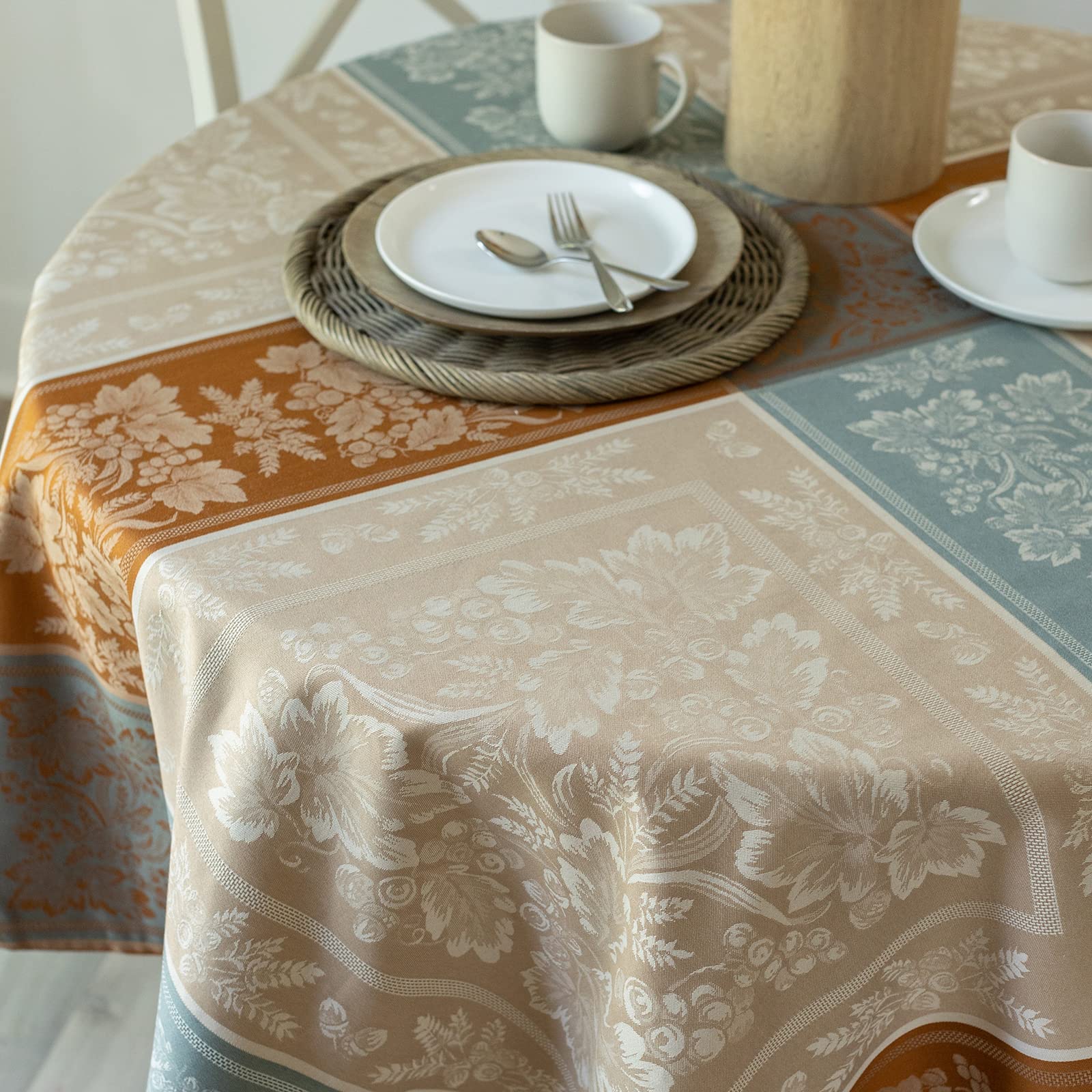 Benson Mills close-up of jacquard weave showing textured foliage detail benefit