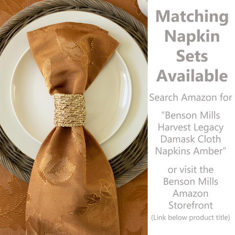 Benson Mills close-up of damask weave showing texture and durable easy-care finish