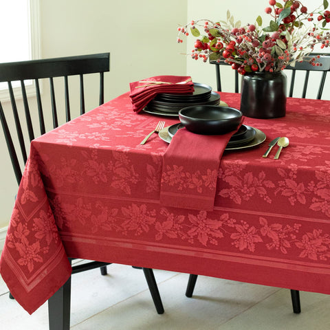 Benson Mills jacquard close-up highlighting woven holly texture and rich depth
