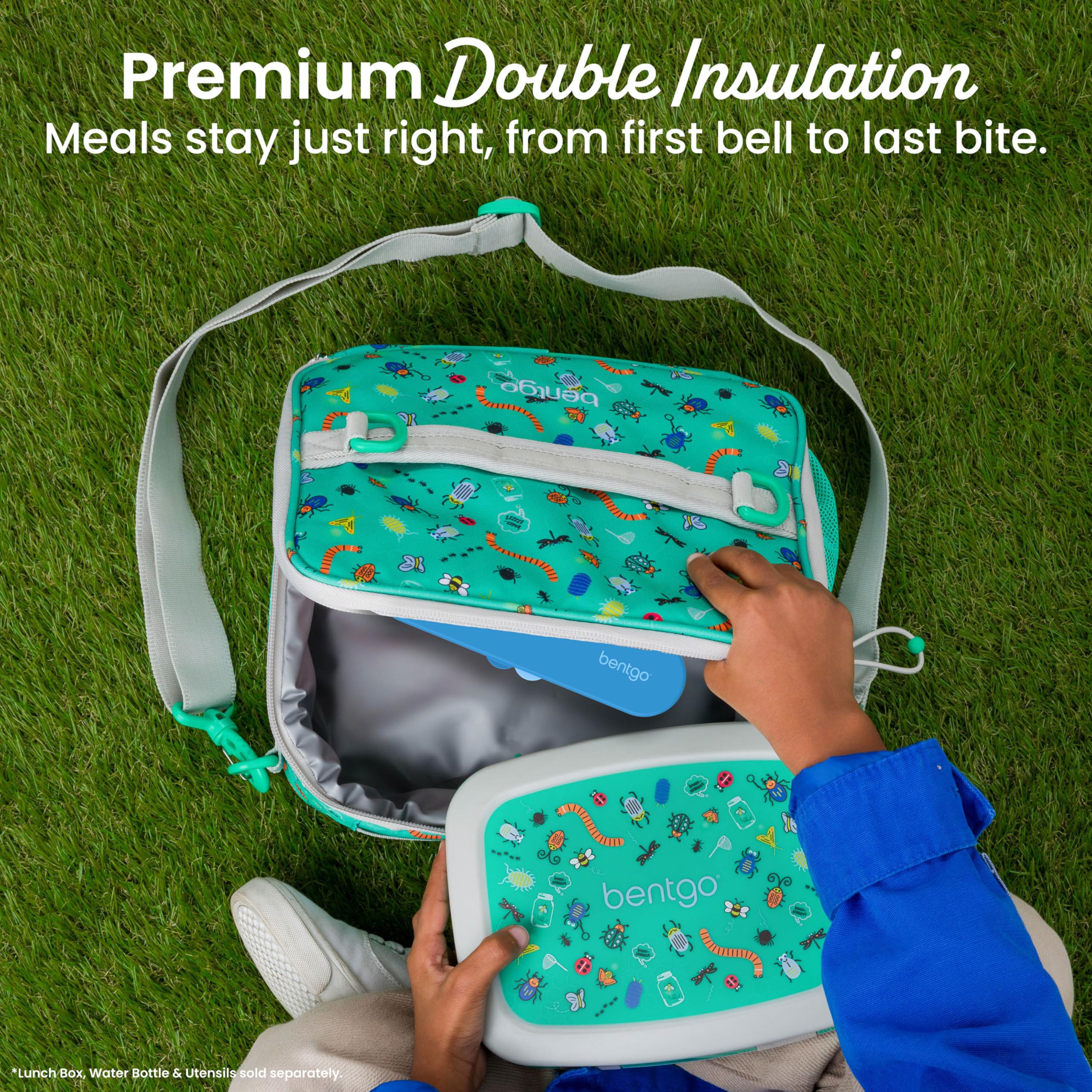 Bentgo lunch bag with Bentgo lunchbox inside showing roomy organized fit