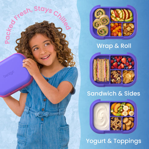 Bentgo tray detail with optional divider showing portion customization benefit